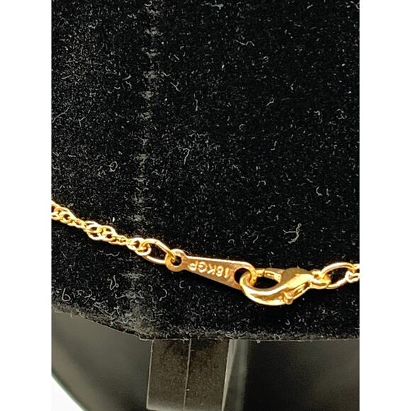 Natural Filigree Leaf Pendant Necklace Rose Gold Metal 18K Gold Plated - Picture 3 of 4